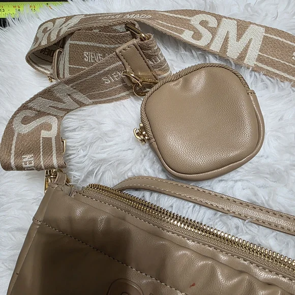Steve Madden Taupe SM Logo Crossbody with Detachable Strap - Picture 12 of 14